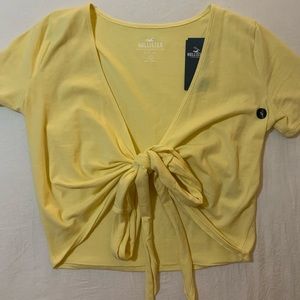 Yellow Hollister “Baby Tee” Crop Top